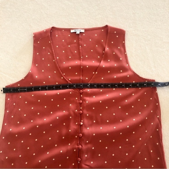 Madewell. Heather Button-Front Dress. Polka Dot Sweet Dahlia. Large - Picture 8 of 12